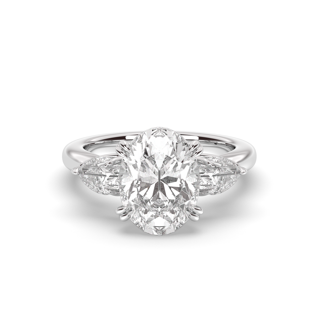 1.5-3.50 CT Oval Diamond Three Stone Engagement Ring