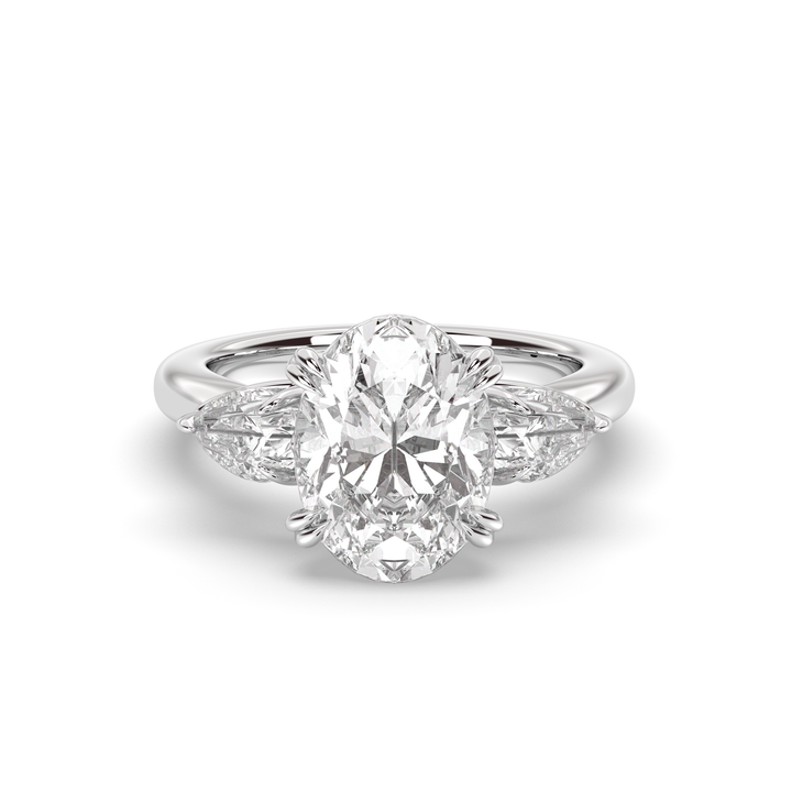 1.5-3.50 CT Oval Diamond Three Stone Engagement Ring