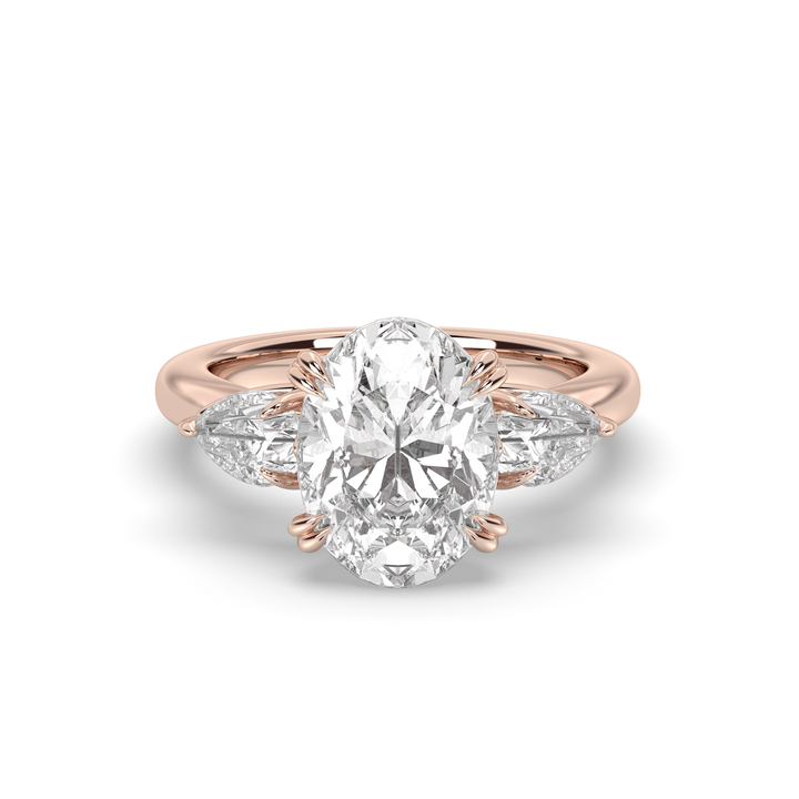 1.5-3.50 CT Oval Diamond Three Stone Engagement Ring