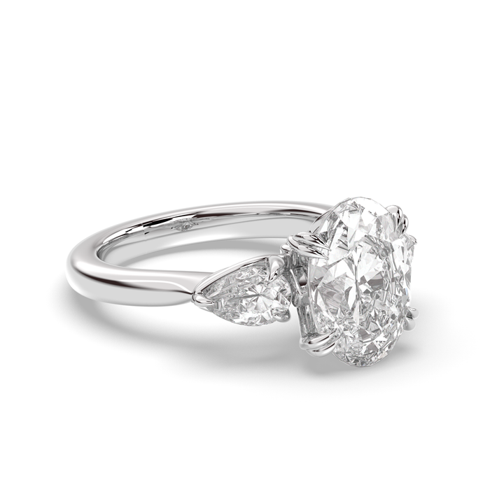 1.5-3.50 CT Oval Diamond Three Stone Engagement Ring