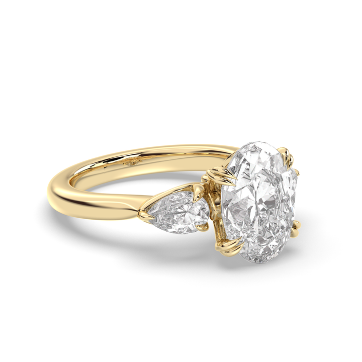 1.5-3.50 CT Oval Diamond Three Stone Engagement Ring