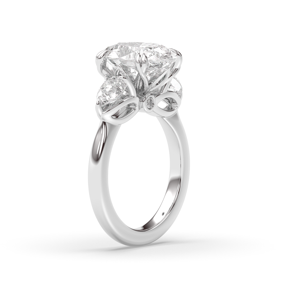 1.5-3.50 CT Oval Diamond Three Stone Engagement Ring