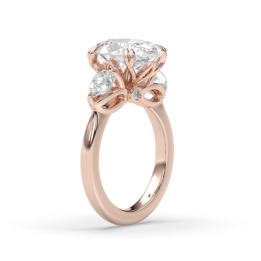 1.5-3.50 CT Oval Diamond Three Stone Engagement Ring