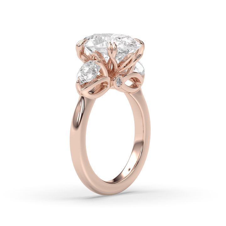 1.5-3.50 CT Oval Diamond Three Stone Engagement Ring