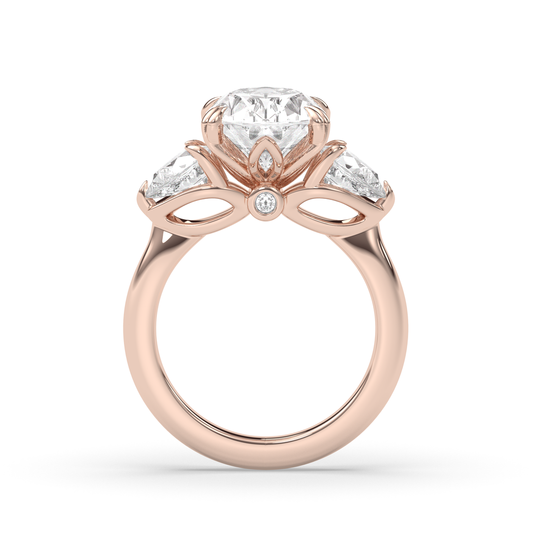 1.5-3.50 CT Oval Diamond Three Stone Engagement Ring