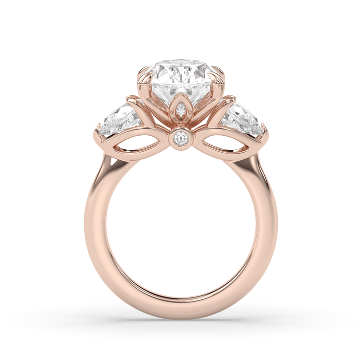 1.5-3.50 CT Oval Diamond Three Stone Engagement Ring
