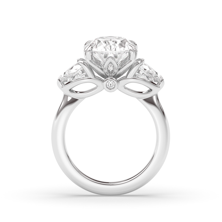 1.5-3.50 CT Oval Diamond Three Stone Engagement Ring
