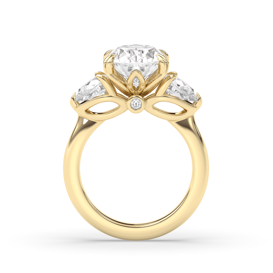1.5-3.50 CT Oval Diamond Three Stone Engagement Ring