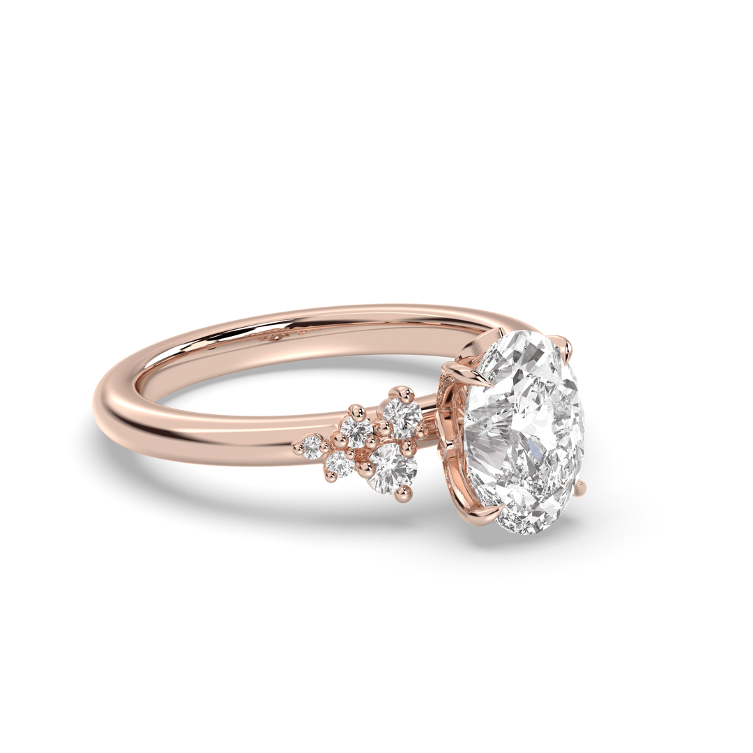 1.50-3.50  CT Oval Diamond Solitaire Engagement Ring