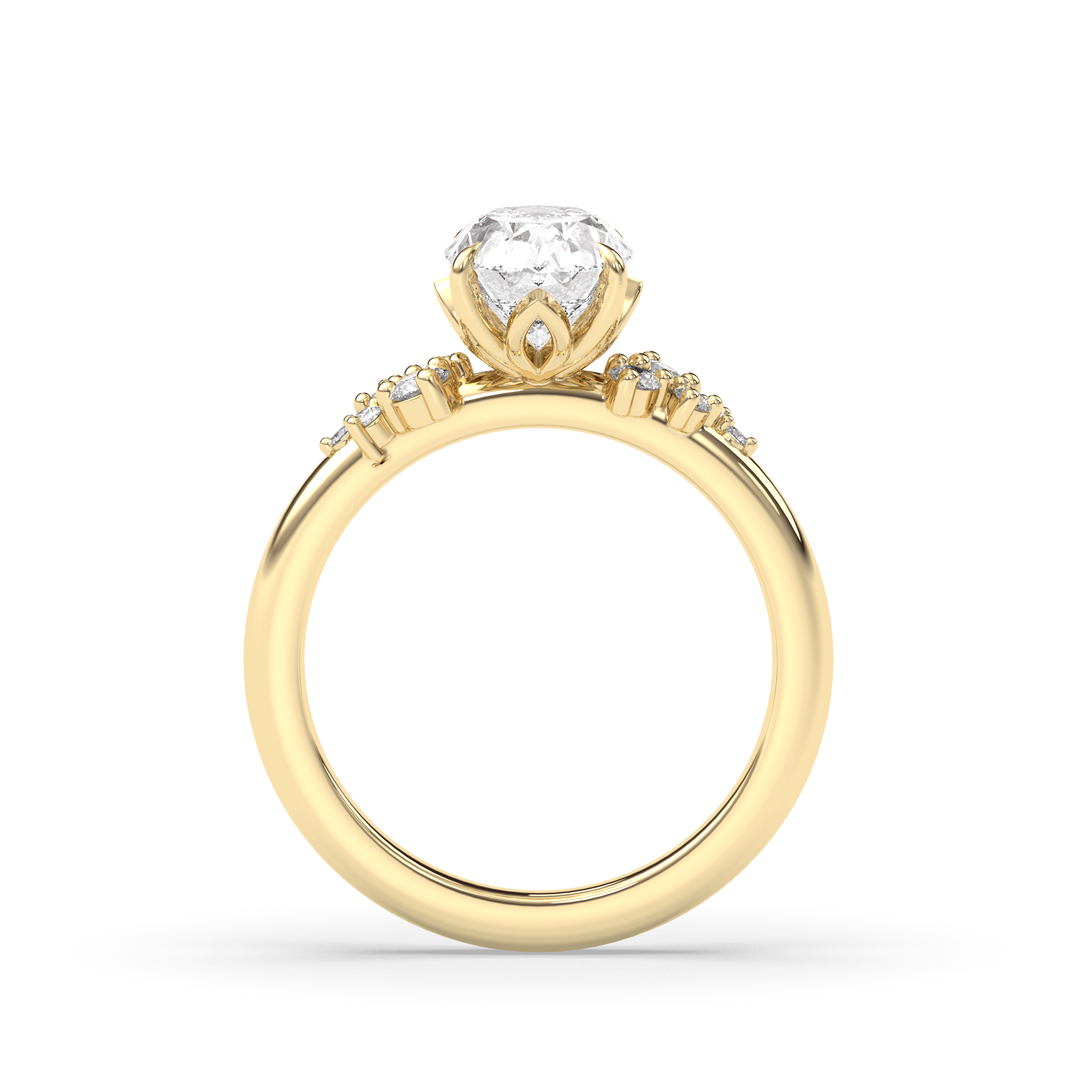 1.50-3.50  CT Oval Diamond Solitaire Engagement Ring