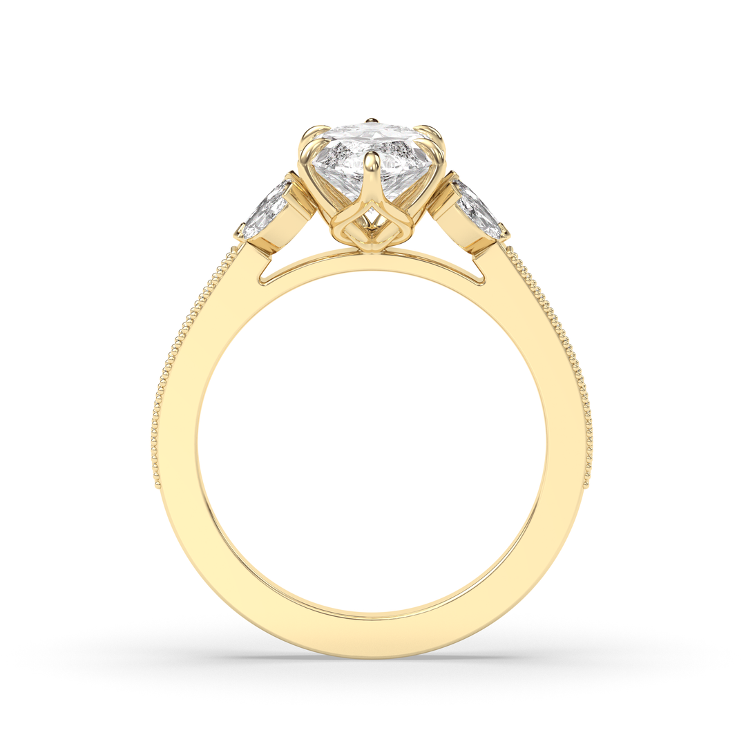 1.5-3.50 CT Marquise Diamond Pave Engagement Ring