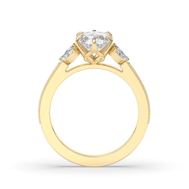 1.5-3.50 CT Marquise Diamond Pave Engagement Ring