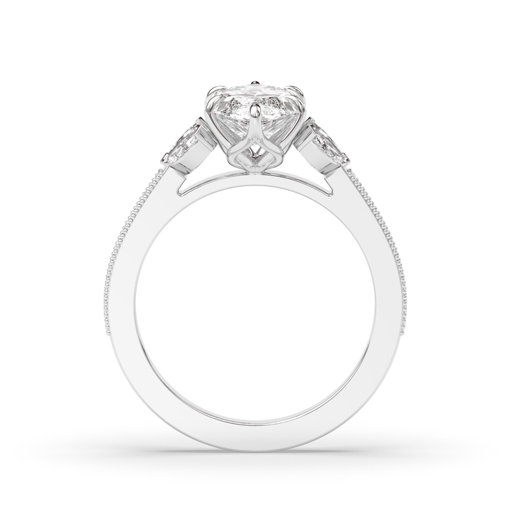 1.5-3.50 CT Marquise Diamond Pave Engagement Ring
