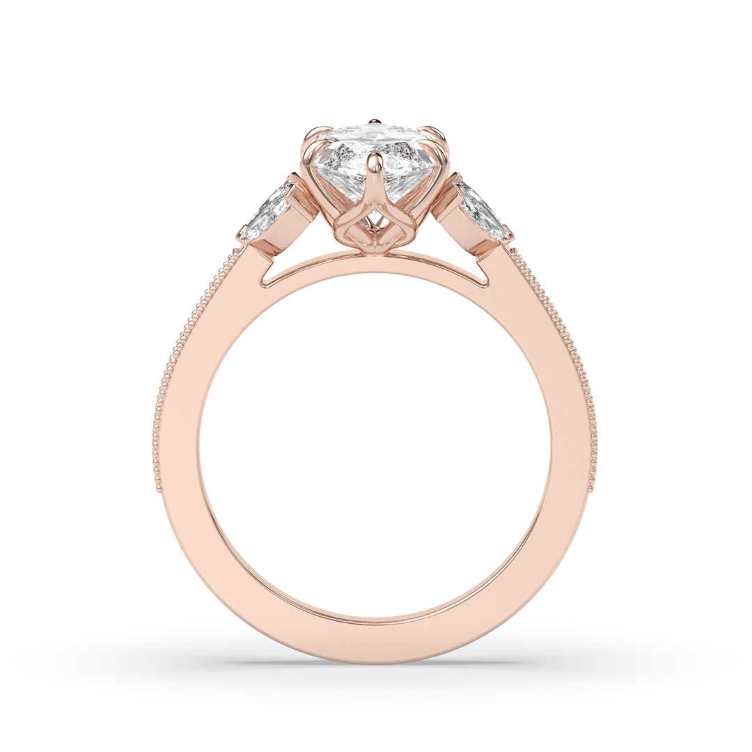 1.5-3.50 CT Marquise Diamond Pave Engagement Ring