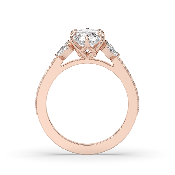 1.5-3.50 CT Marquise Diamond Pave Engagement Ring