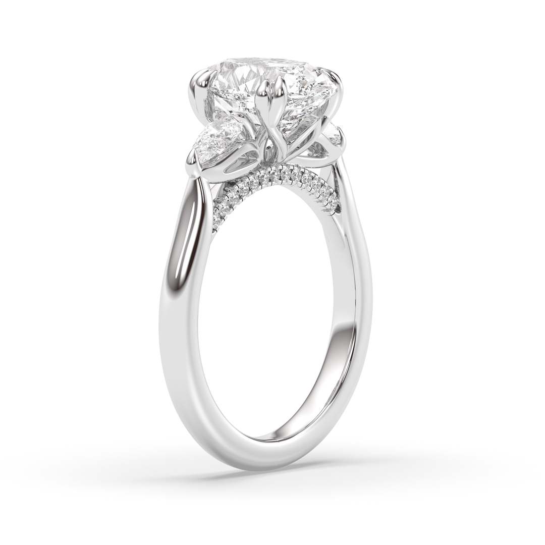 1.50-3.50 CT Oval Diamond Three Stone Engagement Ring