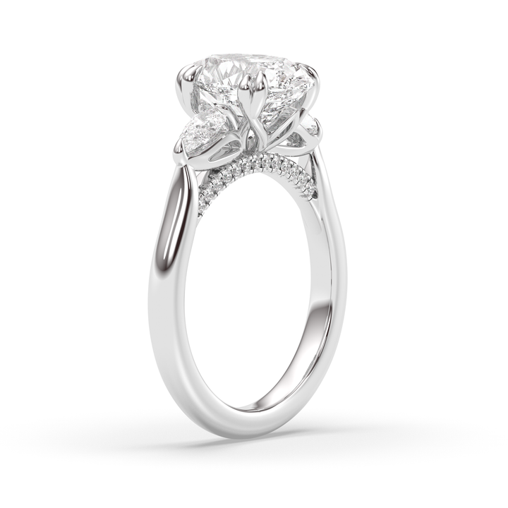 1.50-3.50 CT Oval Diamond Three Stone Engagement Ring