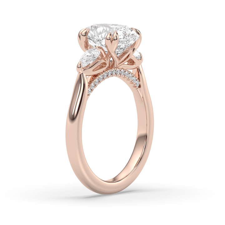 1.50-3.50 CT Oval Diamond Three Stone Engagement Ring
