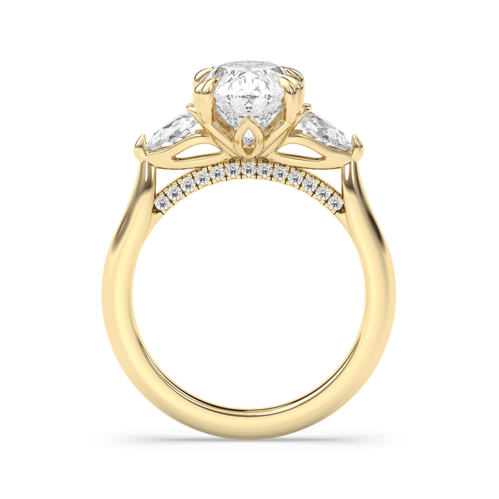 1.50-3.50 CT Oval Diamond Three Stone Engagement Ring