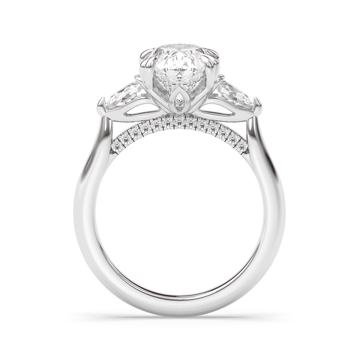 1.50-3.50 CT Oval Diamond Three Stone Engagement Ring