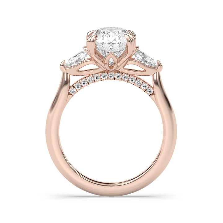 1.50-3.50 CT Oval Diamond Three Stone Engagement Ring