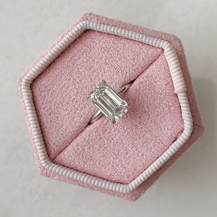 1.50-3.50 CT Emerald Diamond Solitaire Engagement Ring