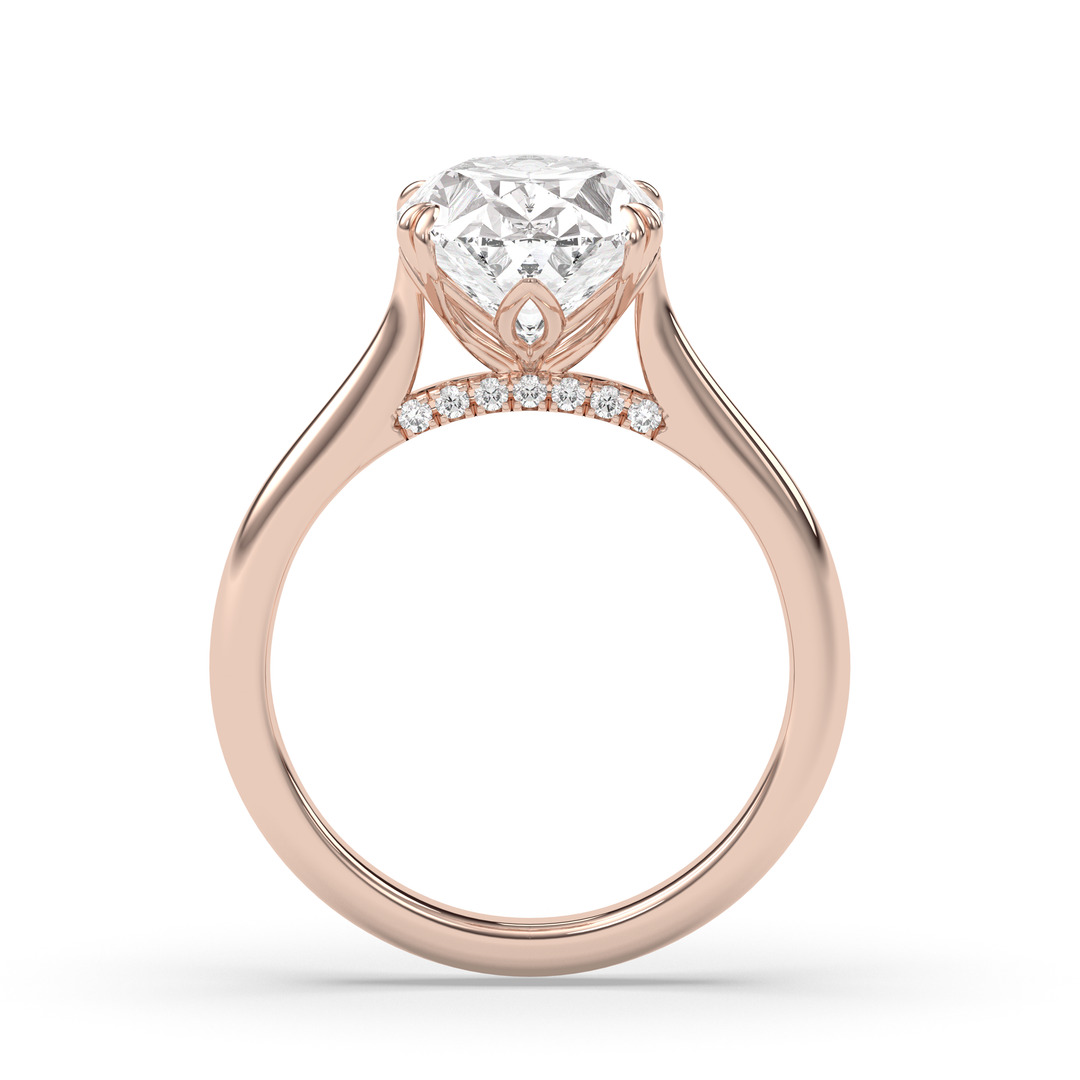 1.0-3.0 CT Oval Diamond Solitaire Engagement Ring