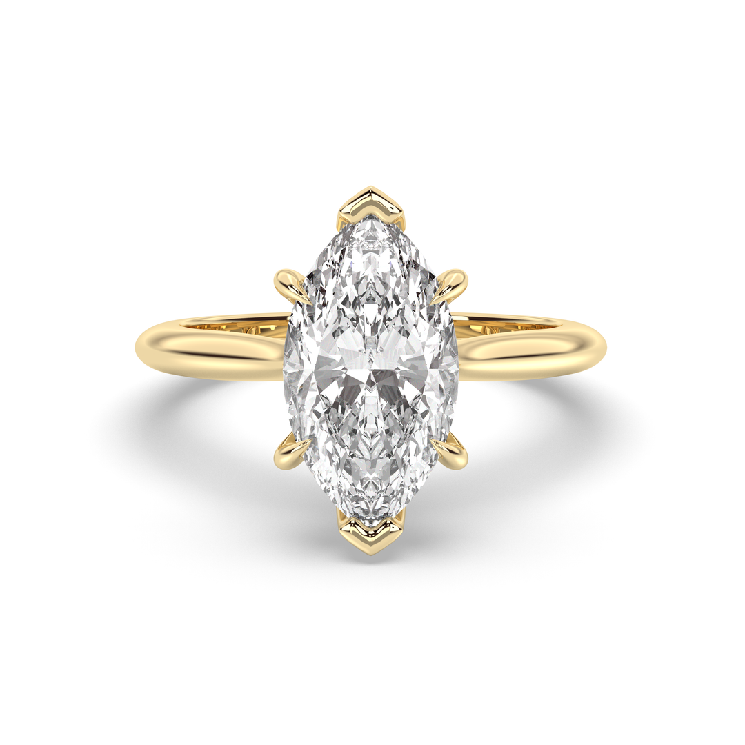1.0-3.0 CT Marquise Diamond Solitaire Engagement Ring