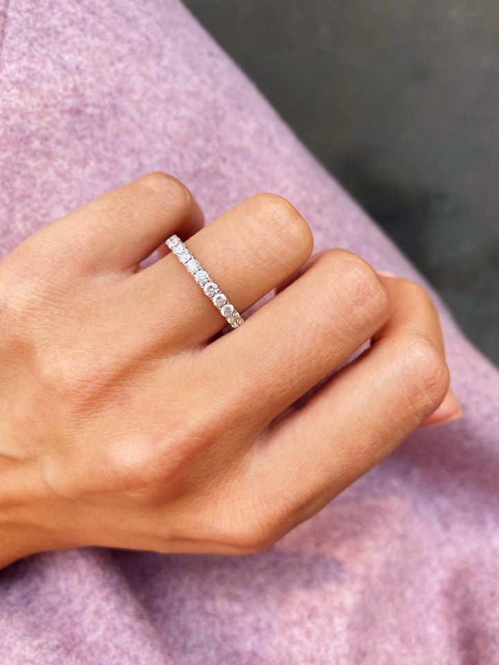 1.15 CT Round Shaped Stackable Wedding Band With Full Eternity Setting