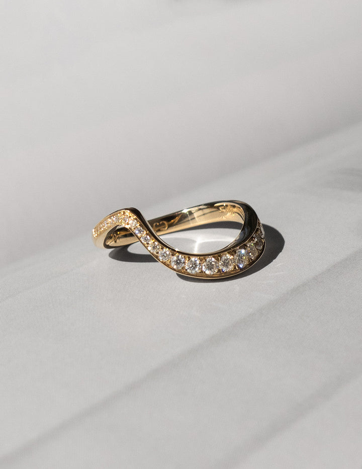 0.40 TCW Round Lab Grown Diamond Wave Eternity Wedding Band