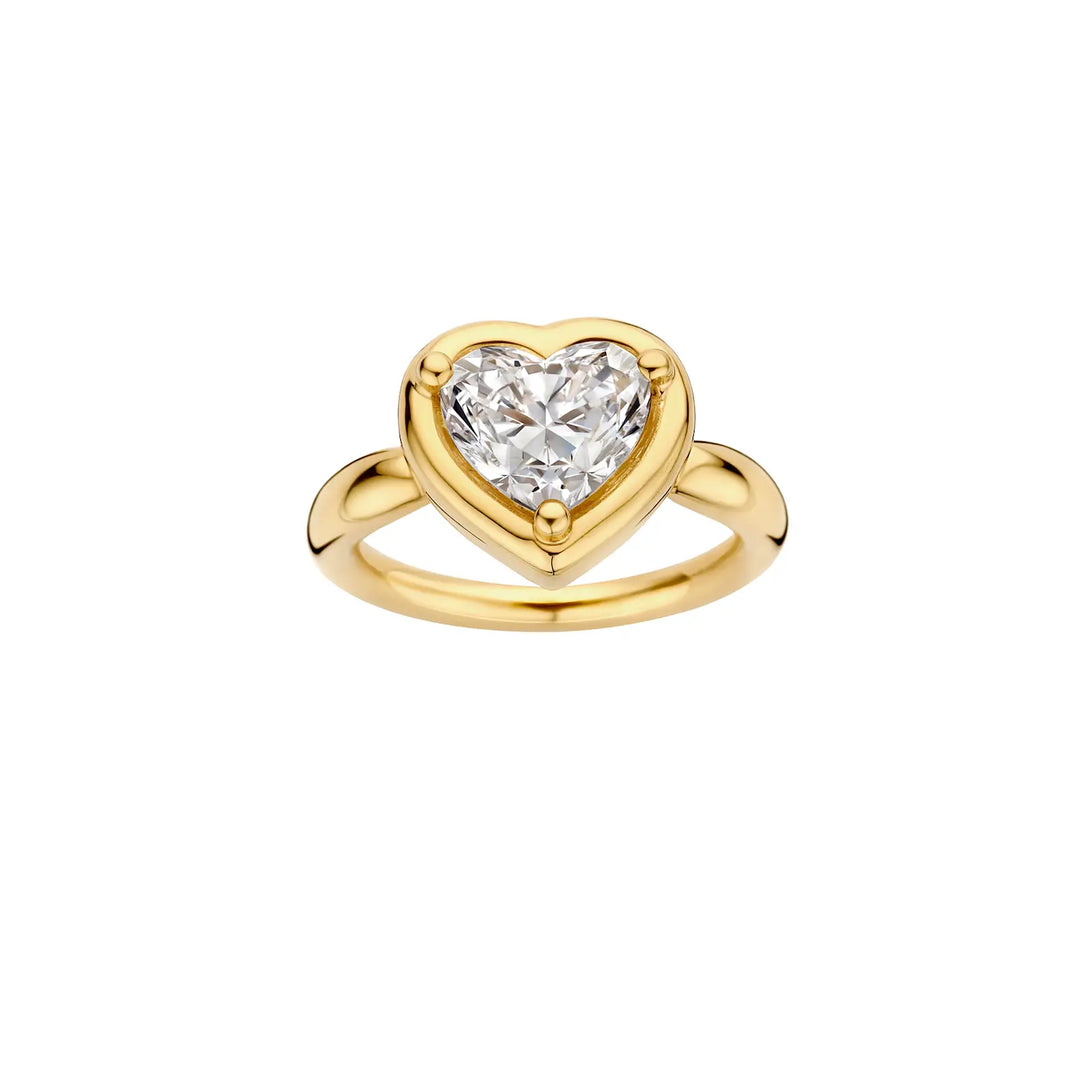 2.0CT Heart Cut Unique Bezel Moissanite Engagement Ring