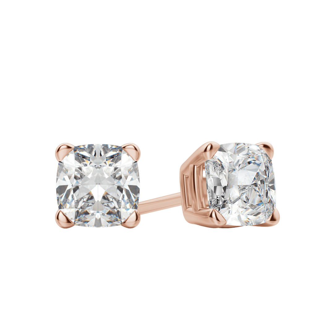 0.50 CT-2.0 CT Cushion Solitaire F/VS Lab Grown Diamond Earrings