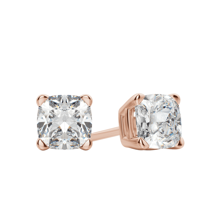 0.50 CT-2.0 CT Cushion Solitaire F/VS Lab Grown Diamond Earrings