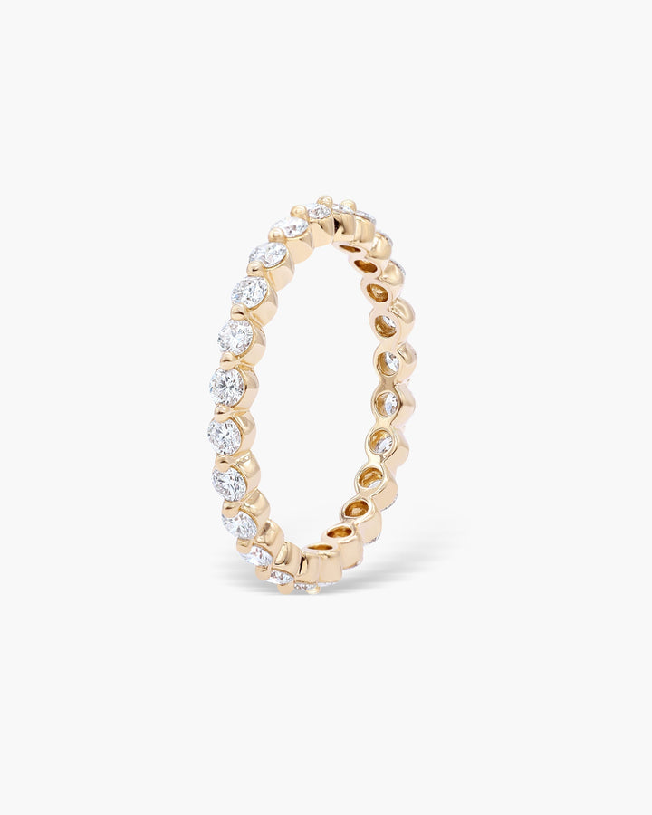 0.74 CT Round EF-VVS Diamond Full Eternity Bezel Wedding Band