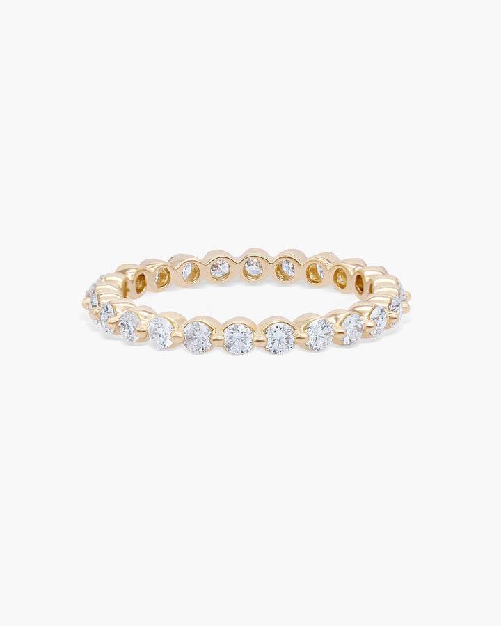 0.74 CT Round EF-VVS Diamond Full Eternity Bezel Wedding Band