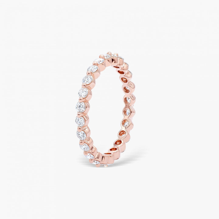 0.74 CT Round EF-VVS Diamond Full Eternity Bezel Wedding Band