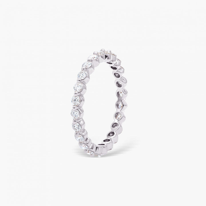 0.74 CT Round EF-VVS Diamond Full Eternity Bezel Wedding Band