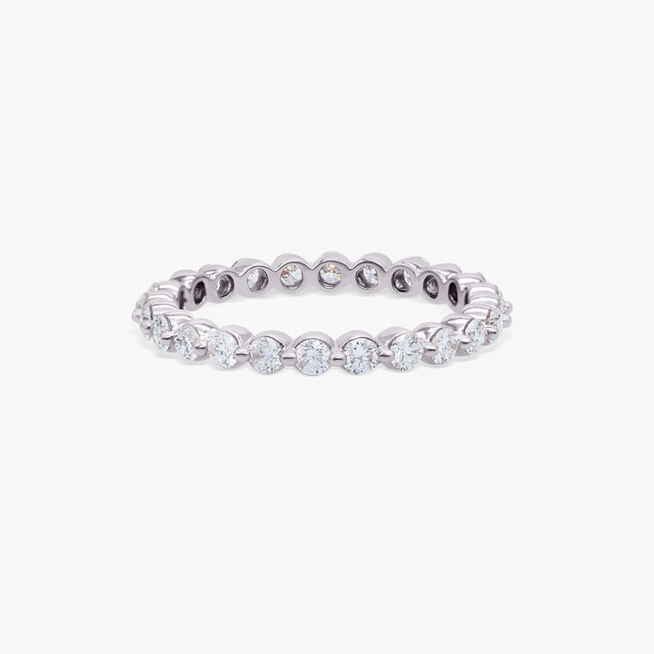 0.74 CT Round EF-VVS Diamond Full Eternity Bezel Wedding Band