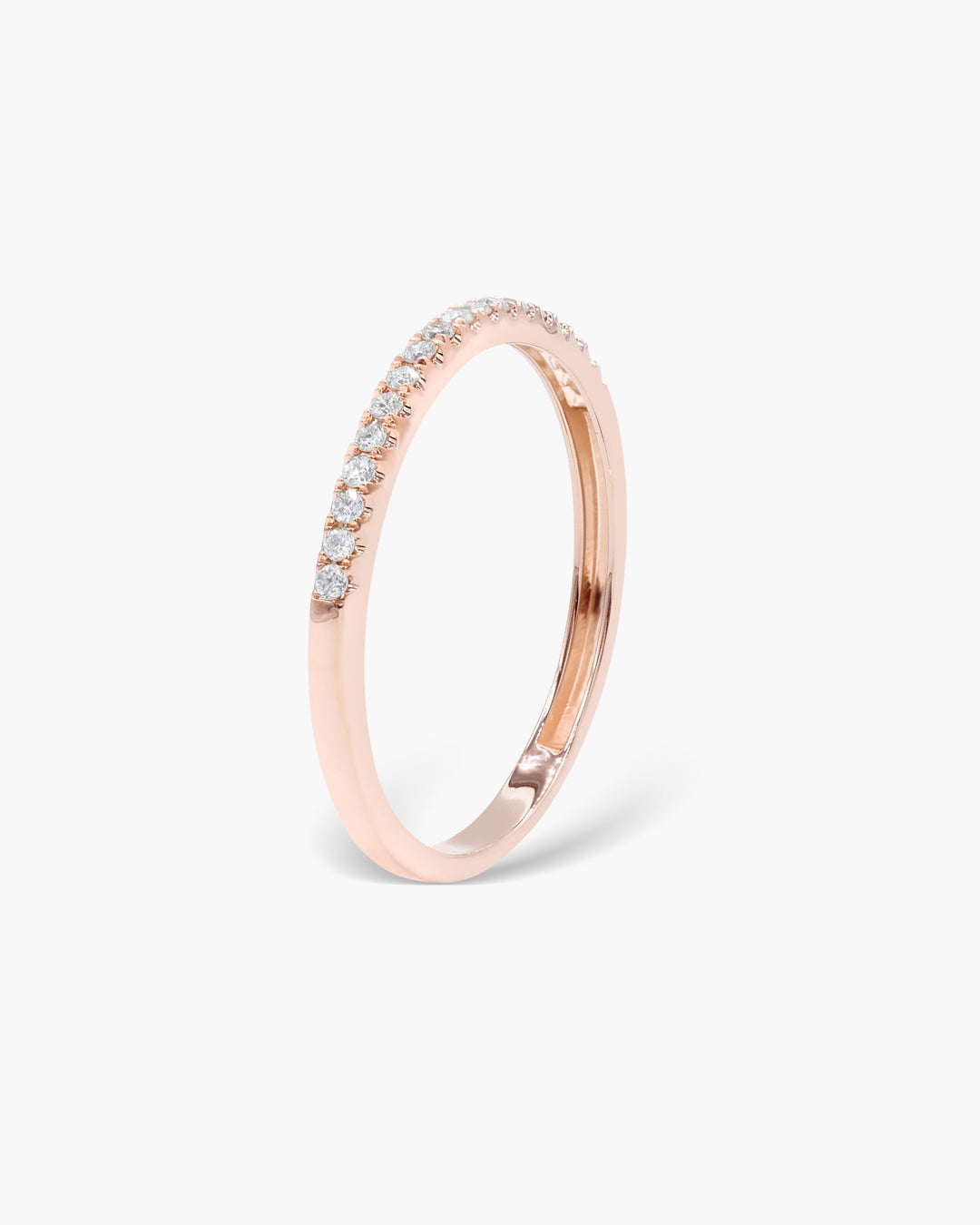 0.18 CT Round Shaped EF-VVS Diamond Half Eternity Setting Wedding Band