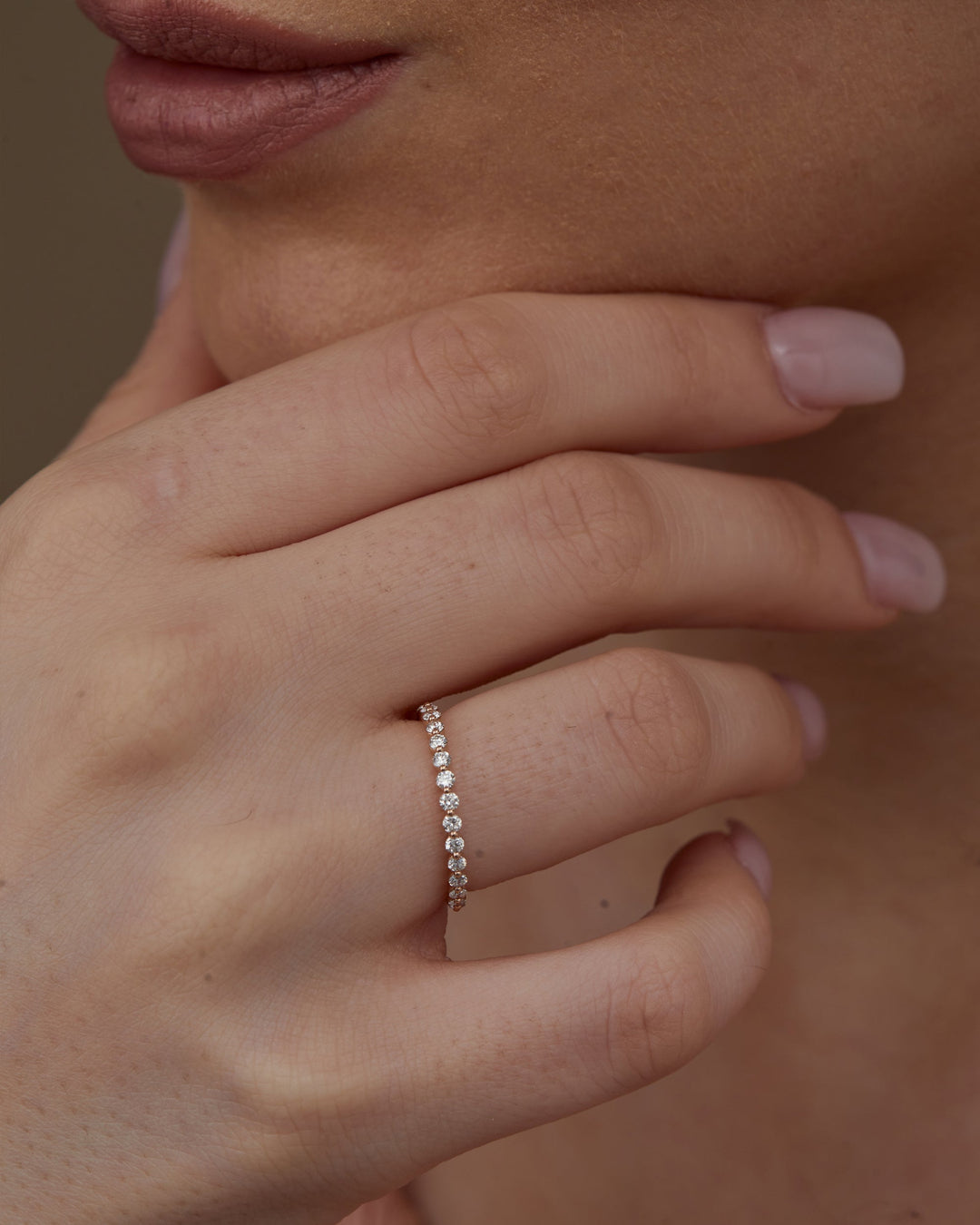 0.4 CT Round EF-VVS Diamond Full Eternity Style Stackable Wedding Band