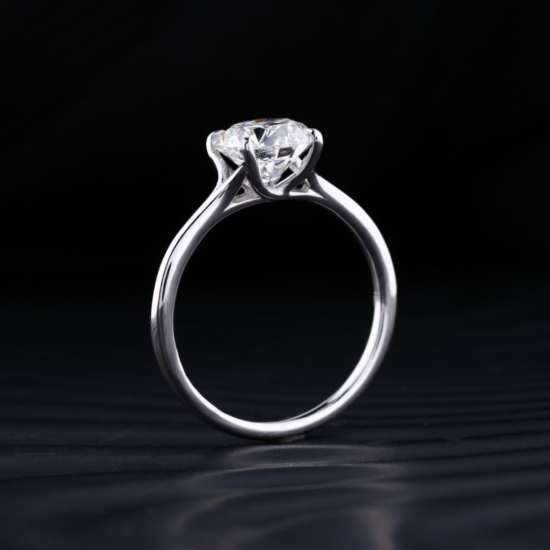 3.0 CT Round Cut Moissanite Solitaire Engagement Ring