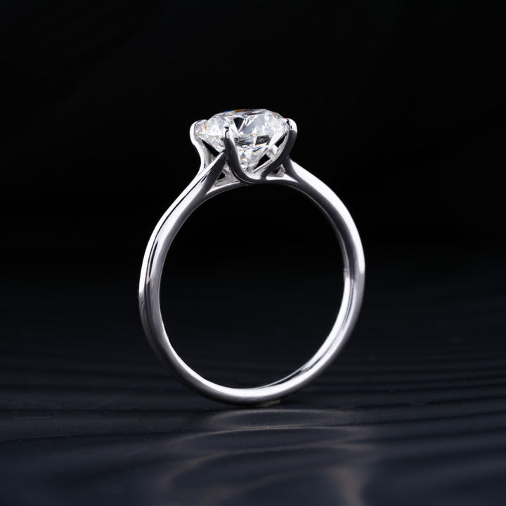 3.0 CT Round Cut Moissanite Solitaire Engagement Ring