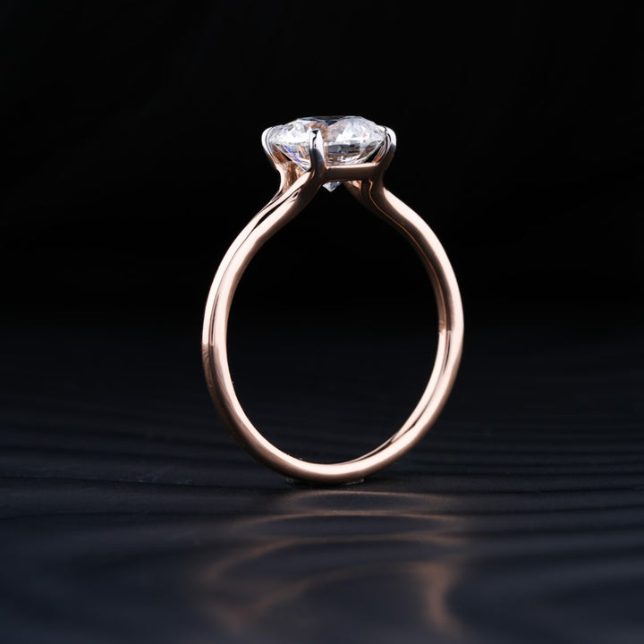 3.0 CT Round Cut Moissanite Solitaire Engagement Ring