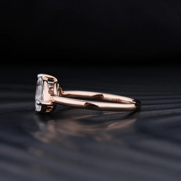 1.0 CT Pear Shaped Moissanite Two Stone Engagement Ring