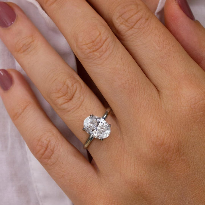 1.56 - 3.56 CT Oval  Lab Grown Diamond Solitaire Style Engagement Ring