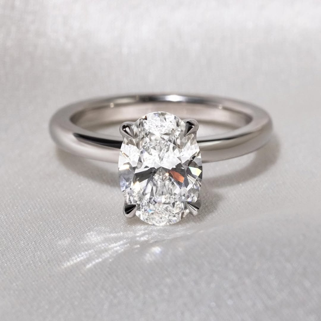 1.56 - 3.56 CT Oval  Lab Grown Diamond Solitaire Style Engagement Ring