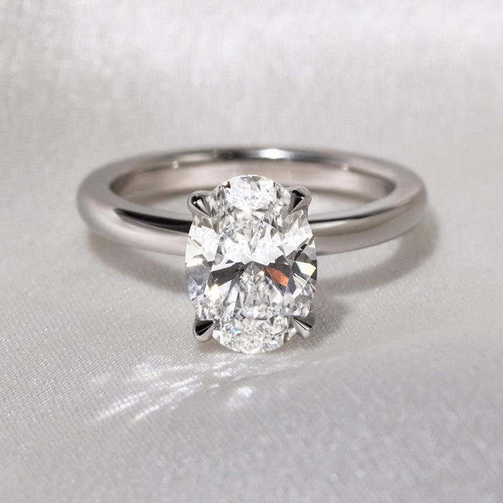 1.56 - 3.56 CT Oval  Lab Grown Diamond Solitaire Style Engagement Ring