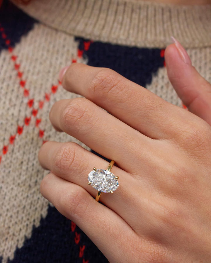 2.05 - 4.05 CT Oval  Lab Grown Diamond Solitaire Style Engagement Ring