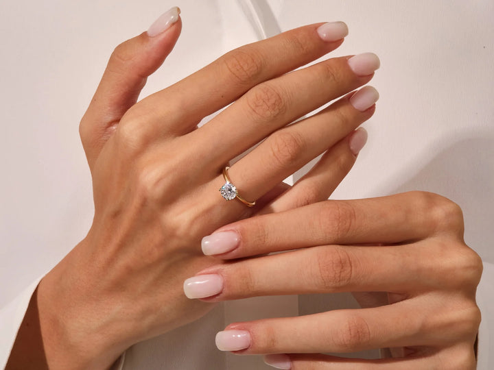 1.0CT Solitaire Round Diamond Moissanite Engagement Ring