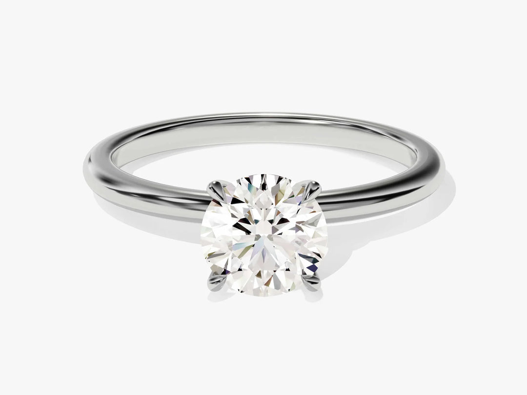 1.0CT Solitaire Round Cut Diamond Moissanite Engagement Ring